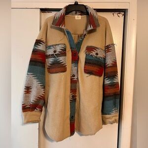 Medium *oversized* Western-style Shacket